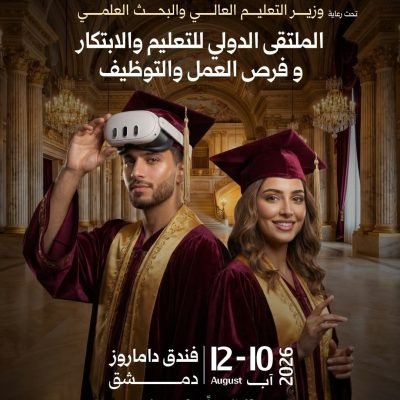 دمشق… تفتح أبوابها لقادة التعليم والابتكار من مختلف دول العالميدعوكم اتحاد الجامعات الدولي، تحت رعاية وزارة التعليم العالي والبحث العلمي، للمشاركة في أكبر تجمع أكاديمي وعلمي دولي لعام 2026:
