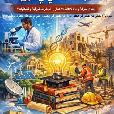 المنشور (5) من سلسلة: إصلاح التعليم العالي في سورياالبحث العلمي في سوريا: إنتاج معرفة وأداة لاعادة الاعمار .. أم شرط للترقية والشكليات؟